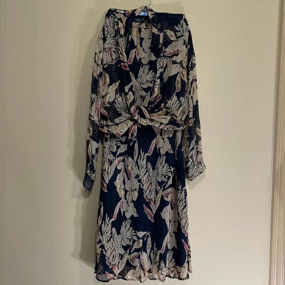 Carole Little Silk Blouse and Skirt Set Size 8